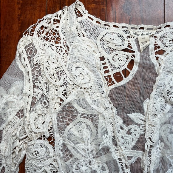 Open front lace Cardigan Indigo Thread Co, Size S/M - Picture 5 of 9